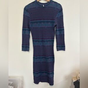 Free People Multicolor Long Sleeve Knit Dress sweater‎ size M